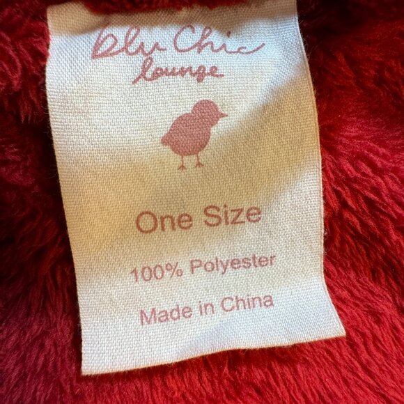 Blu Chic Lounge Robe Plush Red One Size Cozy Soft Pockets - Picture 6 of 9